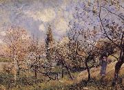 Alfred Sisley Orchard in Sping-By Spain oil painting artist